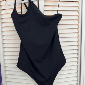 Black Ribbed Bodysuit